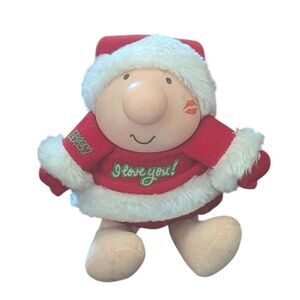 VINTAGE 1987 Ziggy Christmas Plush Doll Santa "I Love You" American Greetings